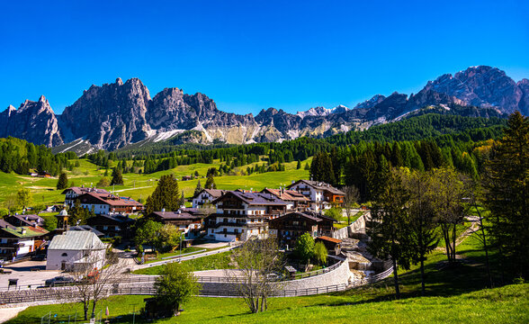 The Dolomites at Cortina d'Ampezzo in Region of Veneto, Italy