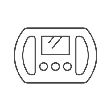 Racing steering wheel line icon