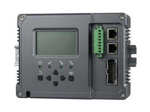 programmable logic controller plc electronic module isolated on transparent background