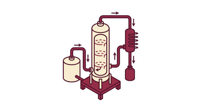 Distillation Tower System for Chemical Separation or Alcohol Production