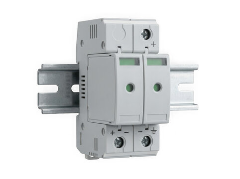 white din rail mount electrical contactor relay switch isolated on transparent background
