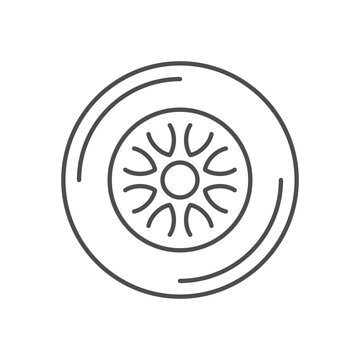 Car sport wheel line icon