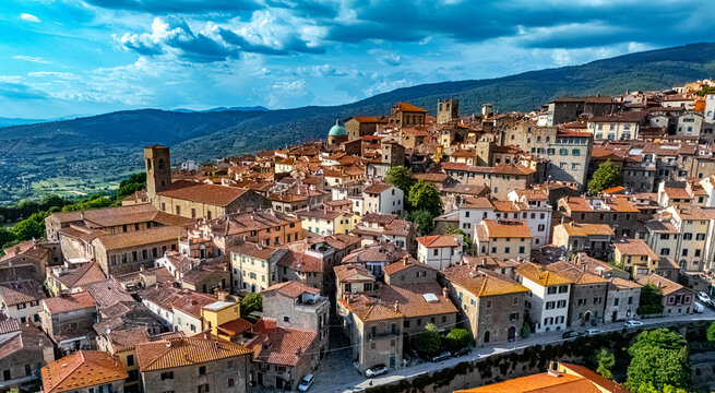 View of Cortona, Arezzo, Tuscany, Italy