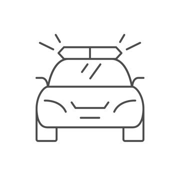 Car with flashing light icon