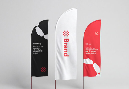 Feather Flag Mockup Set