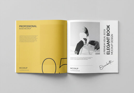 Open Square Book Mockup