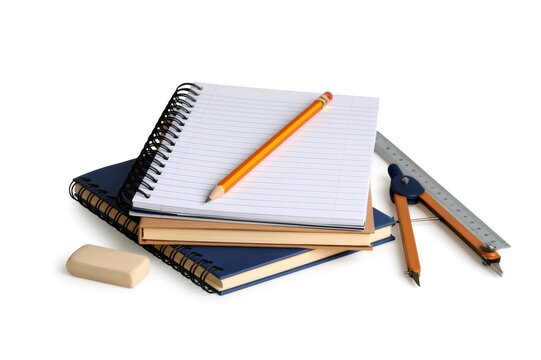 School supplies for education and studying geometry