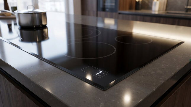 Black Induction Hob with Digital Touch Control