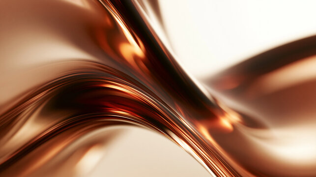 Abstract Flowing Liquid Chocolate and Caramel Wave