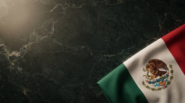 Mexico independence day celebration poster with national flag
