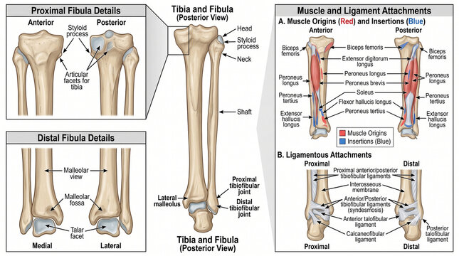 The Fibula: Bony Landmarks and Structures