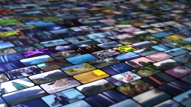 Media walls displaying mixed content