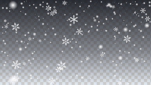 snowfall snowflakes overlay winter falling background christmas snow frost particles holiday frame flurries cold blizzard backdrop vector graphic