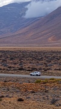Scenic road through the arid landscape of Patagonia, Argentina