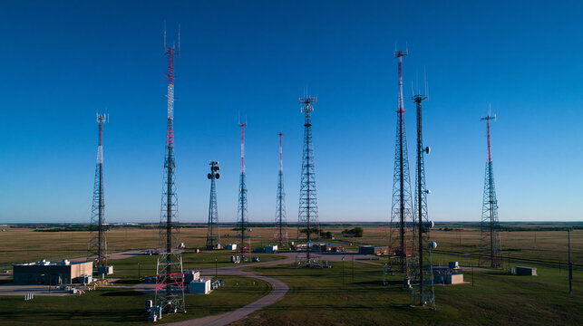 Telecommunication Towers for Mobile Network in Rural Landscape