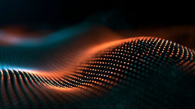 Abstract Futuristic Digital Wave Particle Technology Background