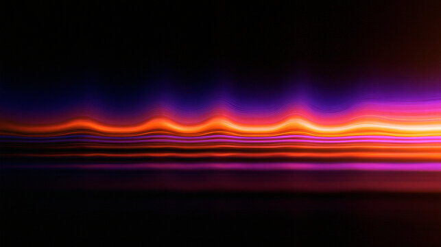 Abstract Glowing Neon Audio Wave on Dark Background