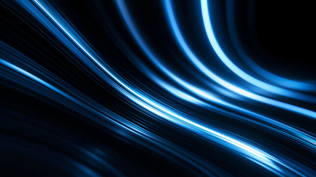 Futuristic Blue Motion Light Trails Background