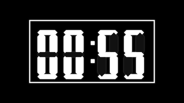 Digital Countdown Timer from 60 Seconds