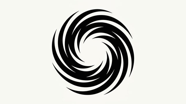 Black circular spiral vortex with radial motion.