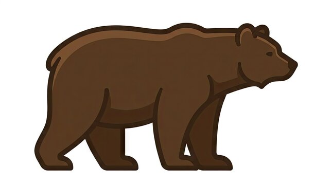 Standing brown bear wildlife illustration.