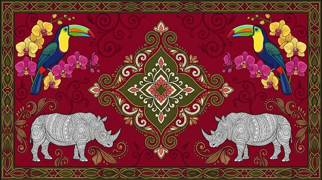 Bohag Bihu Traditional Festival Pattern Illustration