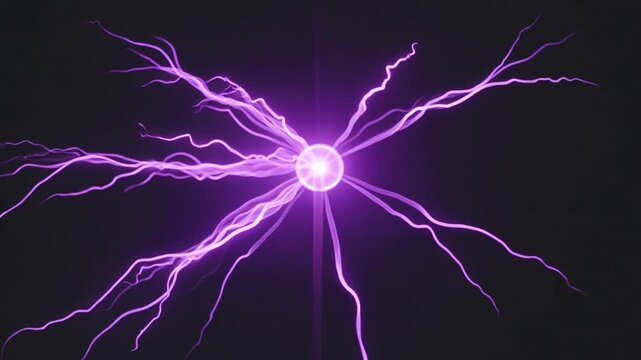 Plasma Ball Discharge Filaments, Macro Close-Up, 4K Stock Video