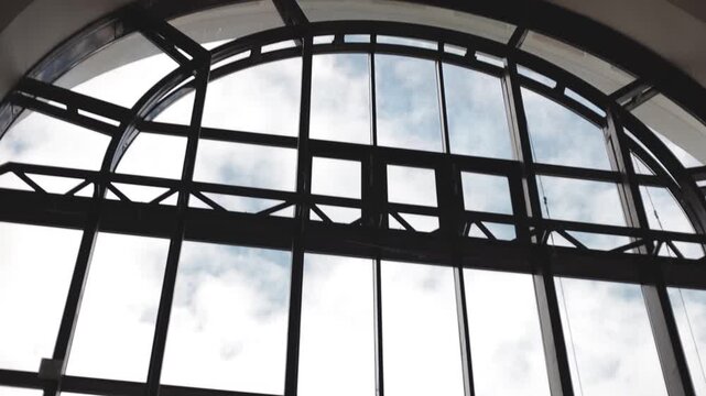 A view of the sky through a window, great for weather or nature scenes