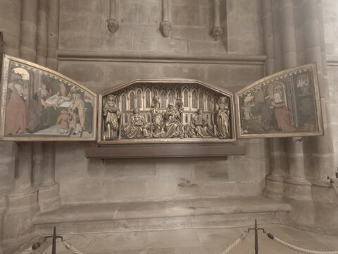 Marburg, Germany 07.14.2019: Altar of the Kinship of Jesus also located in the Church of St. Elizabeth in Marburg