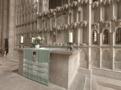 Marburg, Germany 07.14.2019: Interior of St. Elizabeth's Church (Elisabethkirche) in Marburg