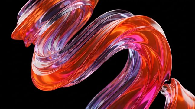 Spiraling crystal 3D tendrils rendered in warm orange turbulence