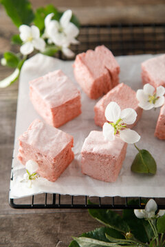 Homemade berry marshmallow