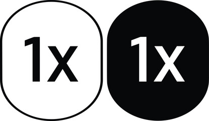 Naklejka premium One Times One Multiplication Symbols in Circles