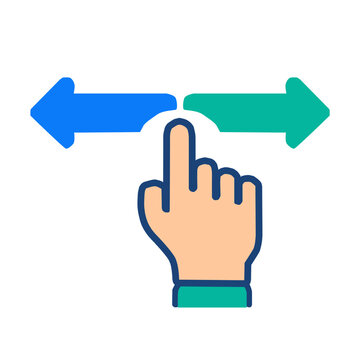 Swipe Gesture and Two Way Arrows Vector Icon