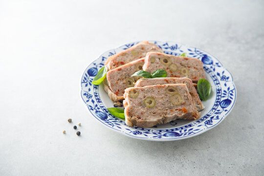 Homemade terrine with olives
