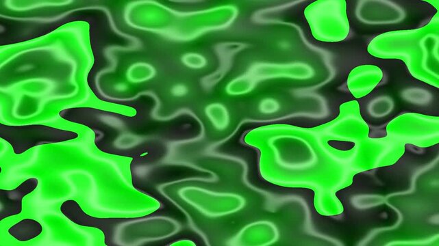 Abstract green and black liquid flowing in a slow morphing motion