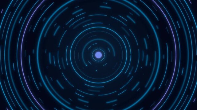 Holographic Blue Premium AI Processing Core Cybernetic Rings Seamless Loop - 4K Seamless Loop