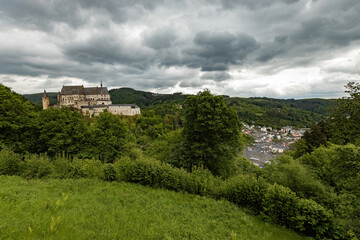 Fototapeta premium Vianden Castle in Vianden in the north of Luxembourg one of the largest fortified castles west of the Rhine