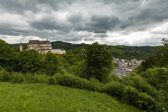 Vianden Castle in Vianden in the north of Luxembourg one of the largest fortified castles west of the Rhine