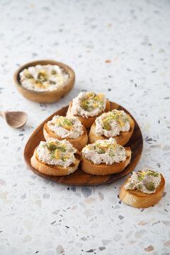 Homemade fish pate with capers