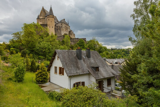 Vianden Castle in Vianden in the north of Luxembourg one of the largest fortified castles west of the Rhine