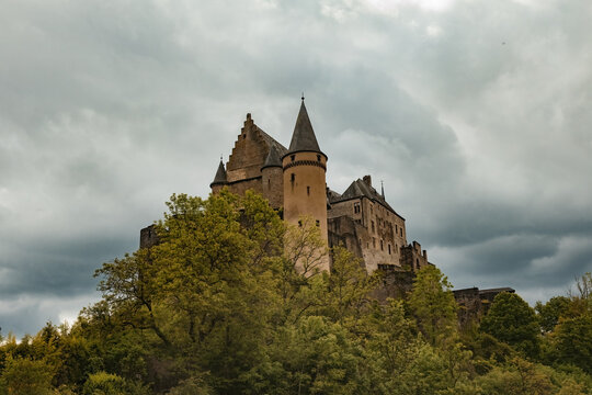 Vianden Castle in Vianden in the north of Luxembourg one of the largest fortified castles west of the Rhine
