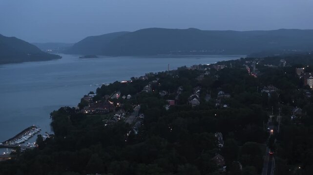 Aerial view of Newburgh at night