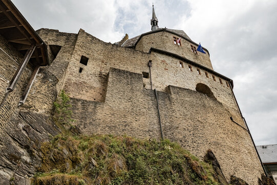 Exterior detauls of Vianden Castle in Vianden in the north of Luxembourg one of the largest fortified castles west of the Rhine