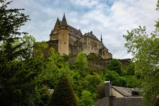 Vianden Castle in Vianden in the north of Luxembourg one of the largest fortified castles west of the Rhine