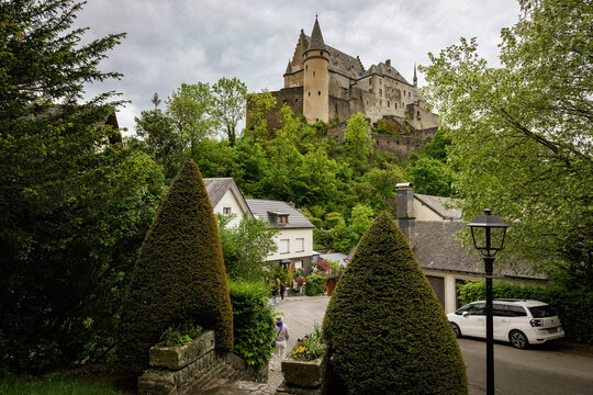 Vianden Castle in Vianden in the north of Luxembourg one of the largest fortified castles west of the Rhine