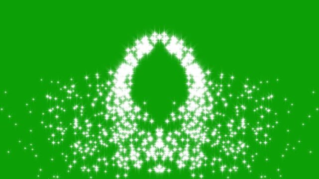 Sparkling stars light animation with shimmering particles, abstract glowing glitter and magic star dust trail, bright twinkle effects and   luxury overlay on green screen background in 4K...
