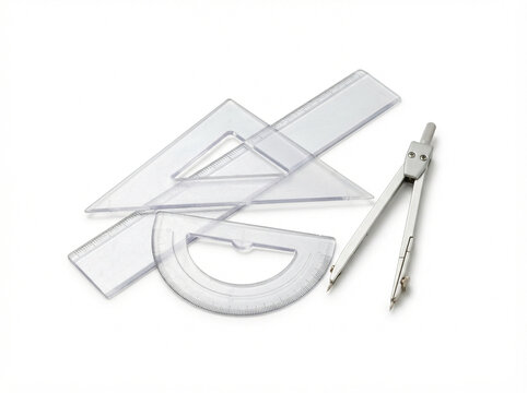 Clear Plastic Drafting Set Tools