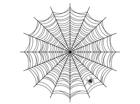 Detailed spider web with spider illustration