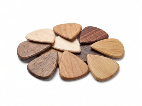 Assorted Wooden Guitar Pick Set Display